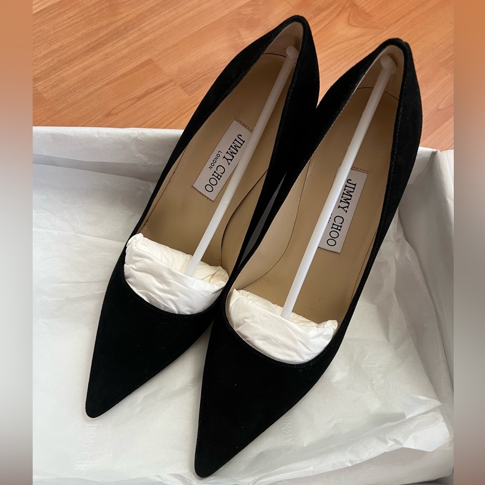 Jimmy Choo Brand New Abel Pumps Black Suede Women’s 38.5